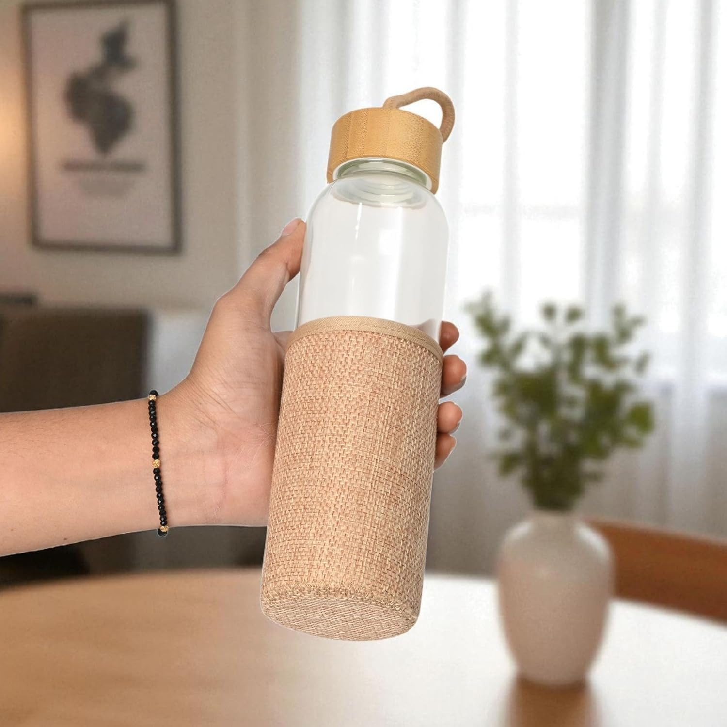 Borosilicate Glass Bottle with Sleeve for Corporate Gifting